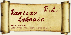 Ranisav Luković vizit kartica
